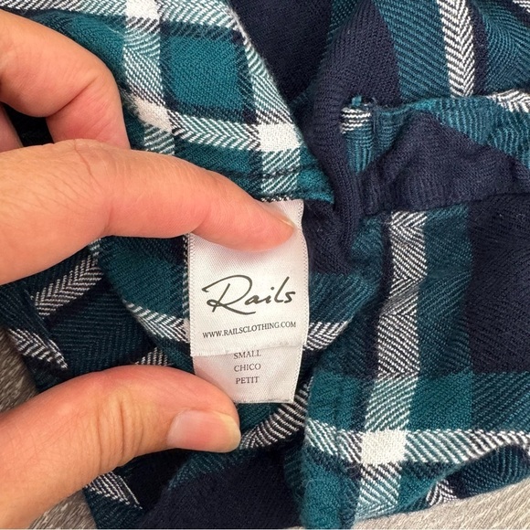 Rails Hunter Plaid Front Button Closure Shirt Blue Green Size Small SM S - Picture 6 of 11